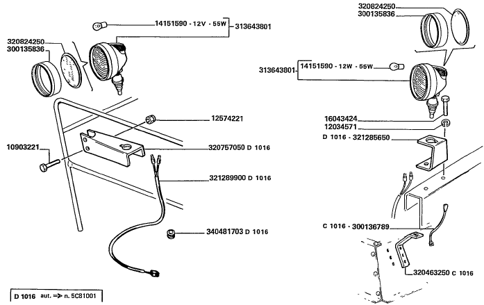 106 AUXILIARY LIGHTS - WITHOUT CAB