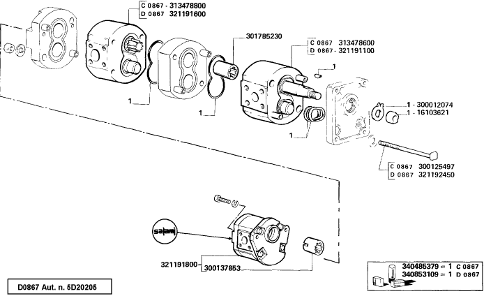 K02 HYDRAULIC PUMP COMPONENTS