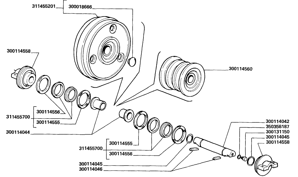 B10.D5 ROLLER ELEMENTS AND IDLER WHEELS (BERCO) 311455202 - 311456001