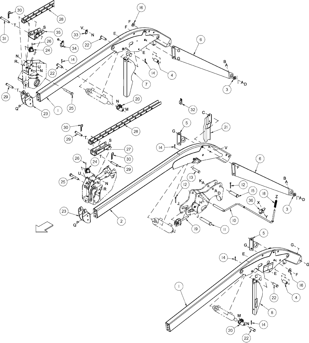 09-18 REEL ARMS AND COMPONENTS (SINGLE AND DOUBLE REELS)