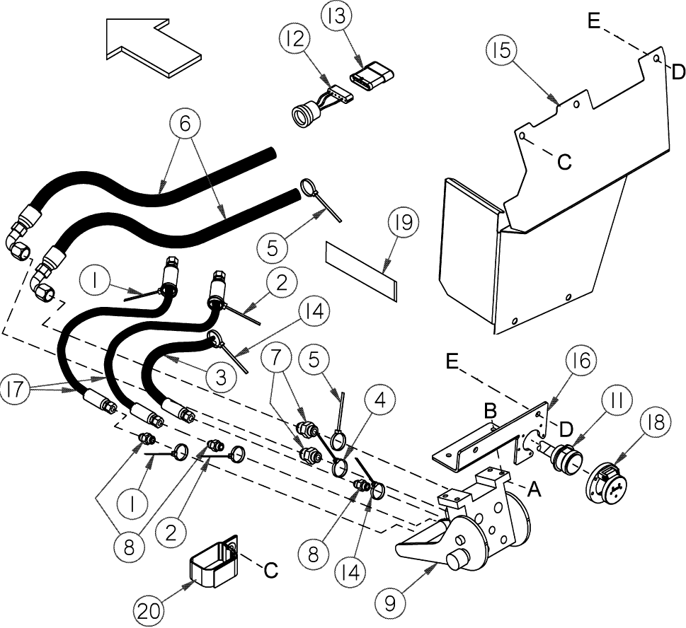 09-54 NEW HOLLAND CR/CX - ADAPTER HYDRAULIC/ELECTRICAL COMPLETION