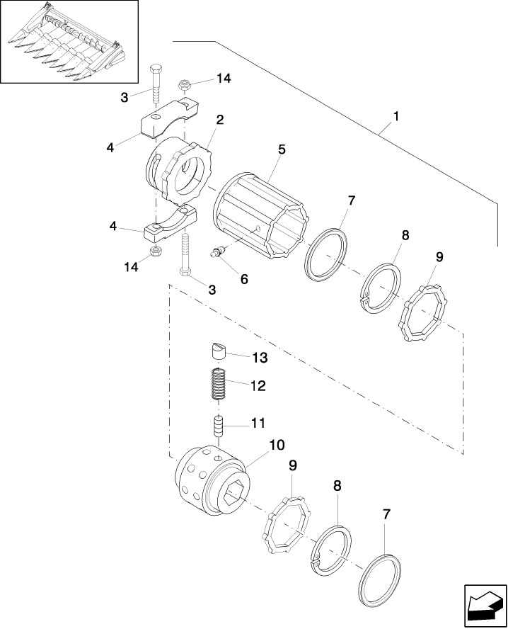 20.13.29 ROW UNIT, RADIAL PIN SLIP CLUTCH