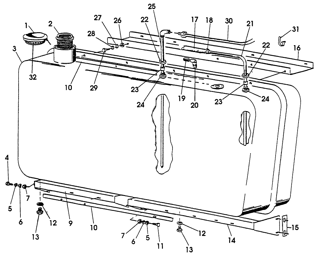 062 FUEL TANK, STRAINER & LINES GROUP, DIESEL ENGINE