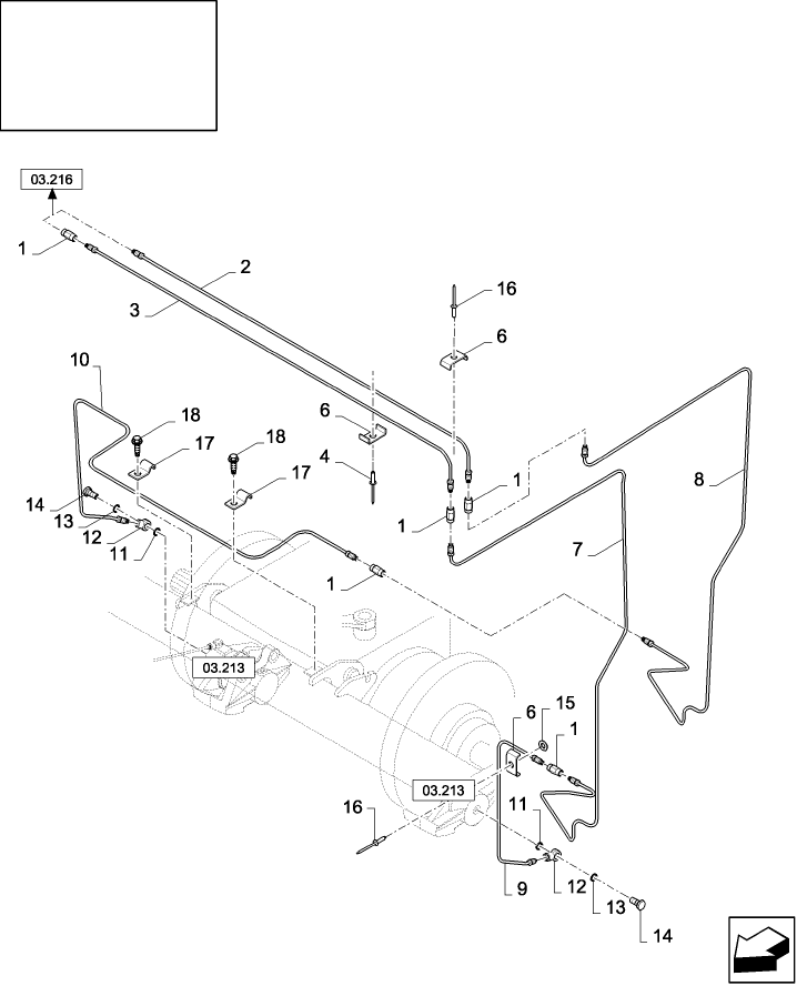 03.217(01) CIRCUIT FOR HYDRAULIC BRAKES - PRIOR TO PIN HAJ111001