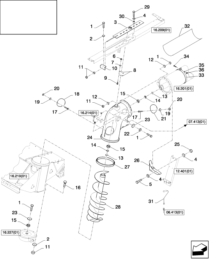 16.203(01) UNLOADING AUGER, VERTICAL