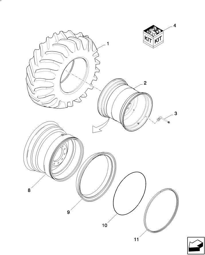 11.413(01) TRACTION WHEELS: 76X50.00-32 16P HF3