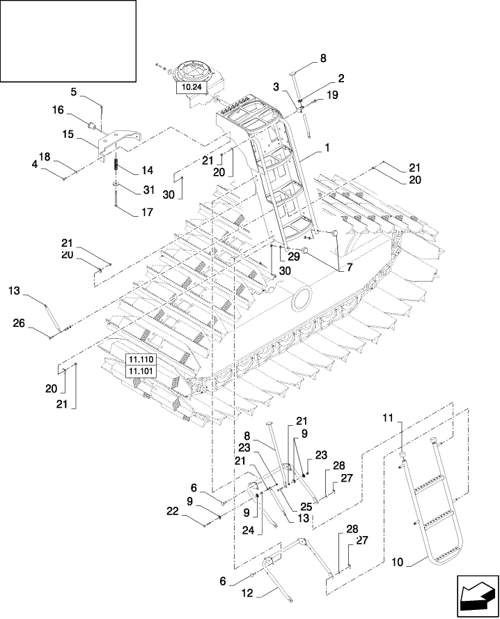 10.26(01) OPERATOR'S PLATFORM LADDER WITH TRACKS