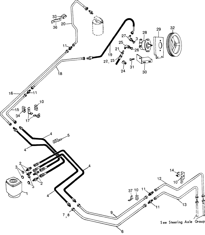 118 HYDRAULICS, STEERING PUMP & LINES