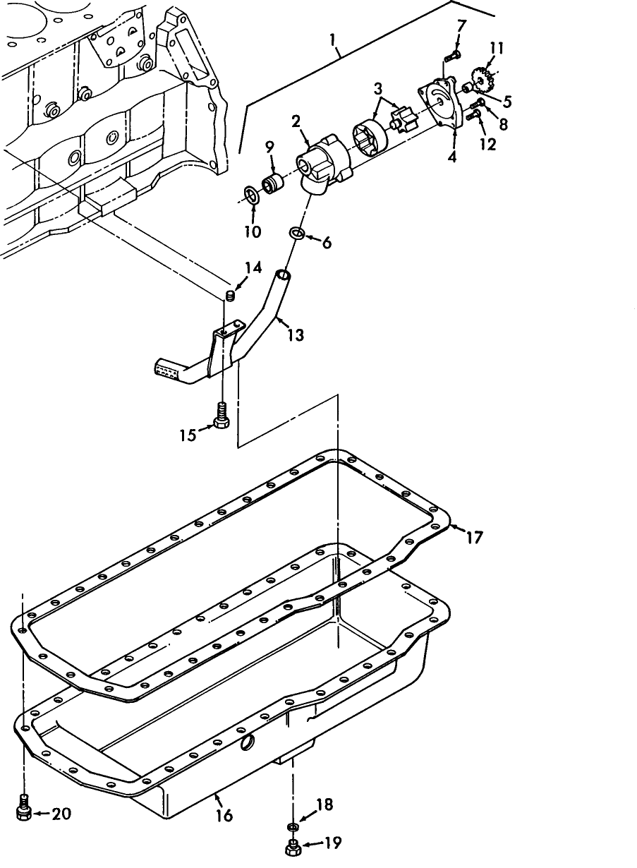 16A26 7.5L ENGINE OIL PUMP & OIL PAN - ASN 555853