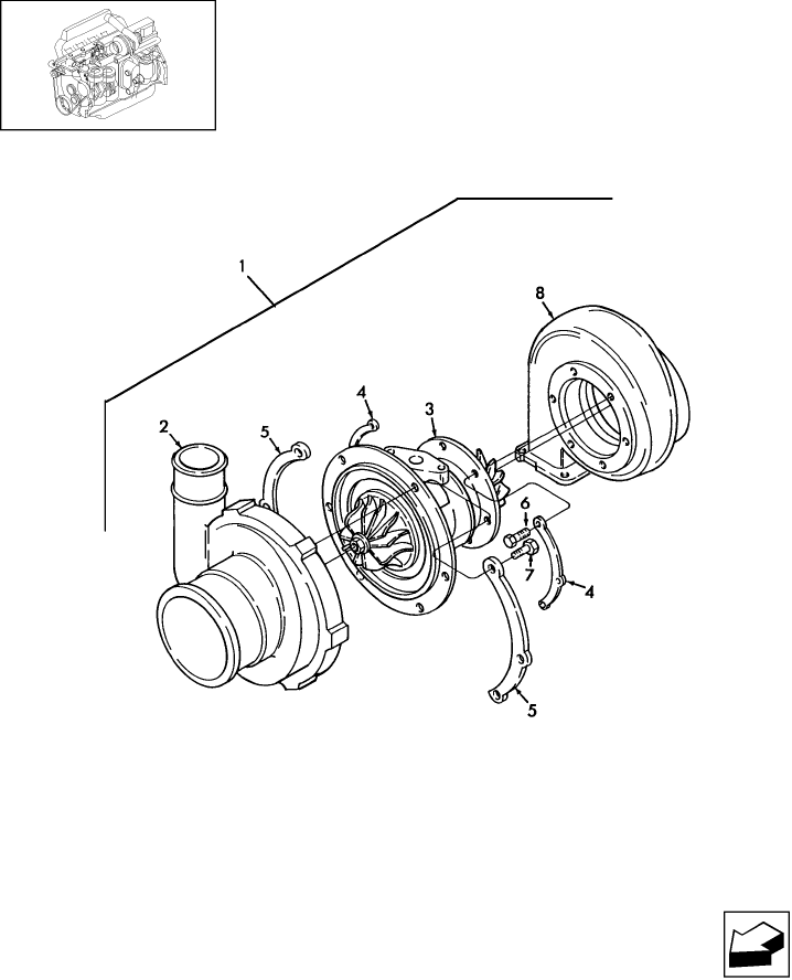 0.117A TURBOCHARGER (87840273) BREAKDOWN, C1035:  BSN 821034999 (TX66)