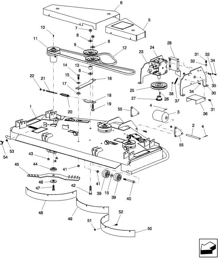 19.05 MOWER DECK, BELTS, BLADES & PULLEYS, 60" & 72"