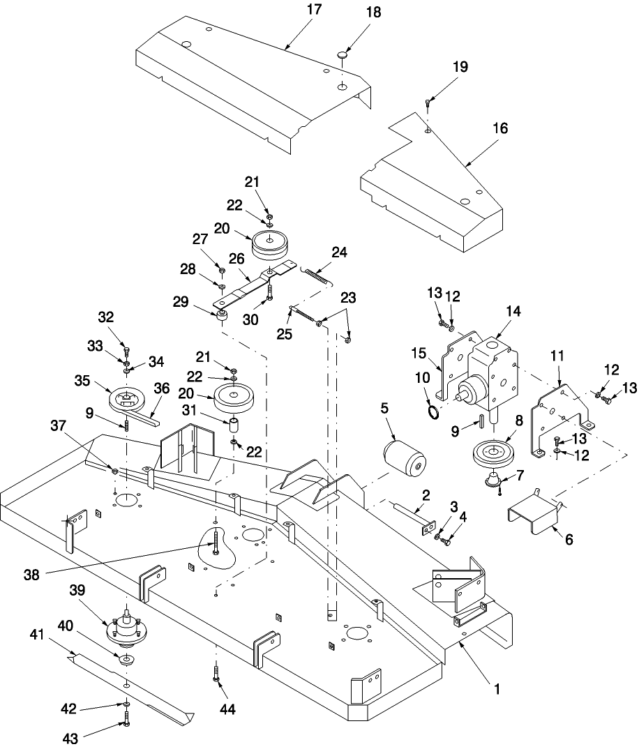 19.03 MOWER DECK, BELTS, BLADES & PULLEYS, 60" & 72"