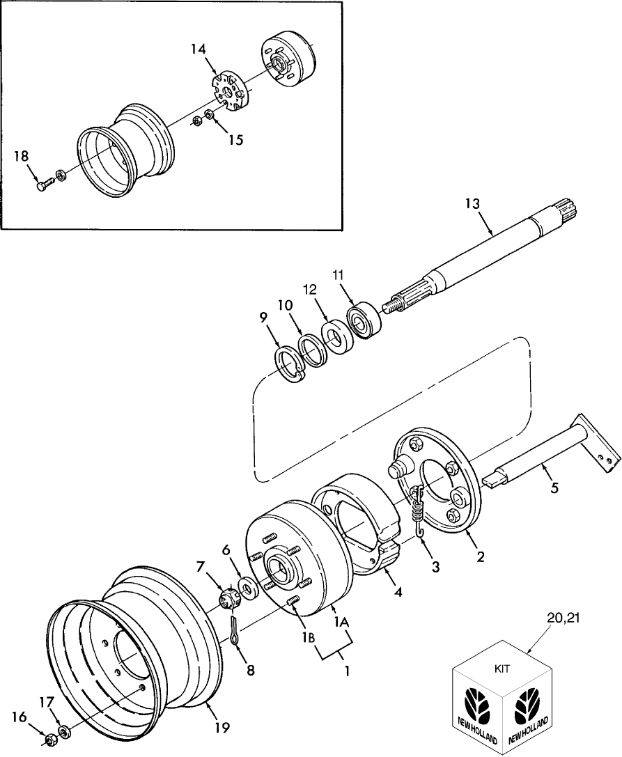 03B02 AXLE SHAFT & BRAKE DRUM KIT