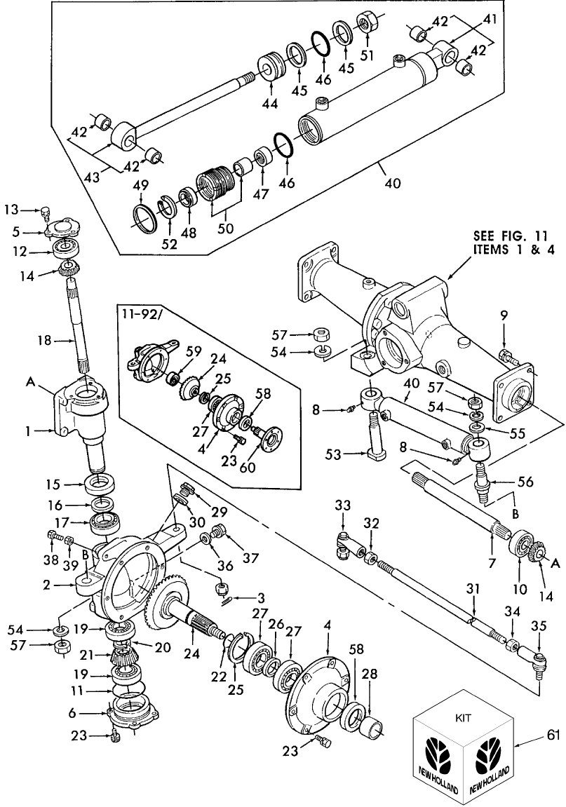 04B01 REAR AXLE & DROP BOX - 4WD