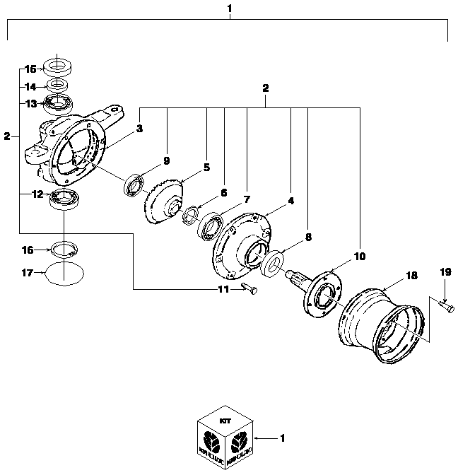 04B02 REAR AXLE BOLT-ON WHEEL KIT, CM224, CM274