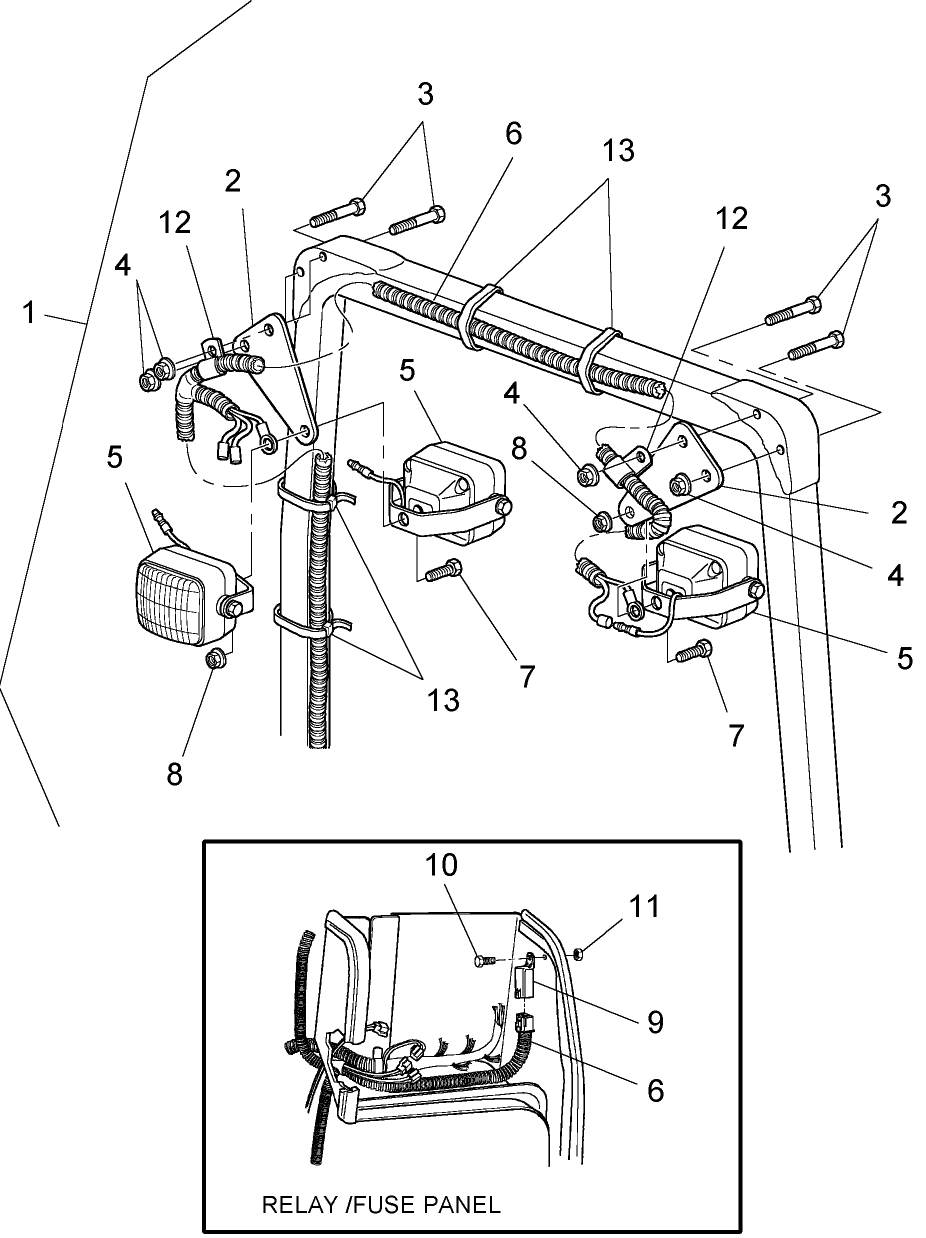 06.02 WORK LIGHT KIT FOR 2-POST ROPS