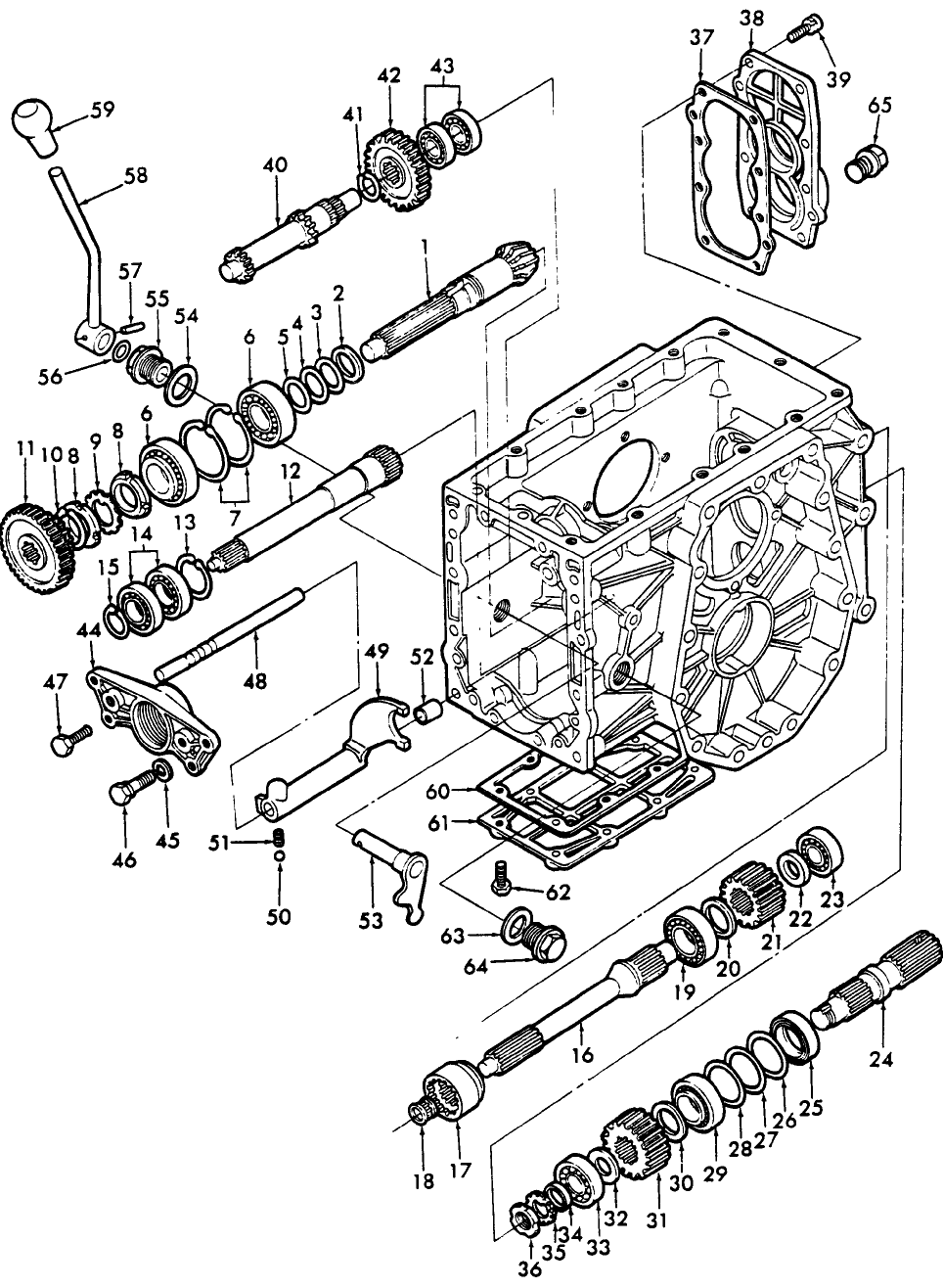 07C01 REAR TRANSMISSION GEARS & PTO, 2WD, 1100