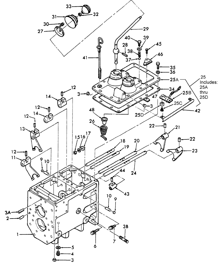 07D02 TRANSMISSION CASE & GEAR SHIFT, 1300 & 1500