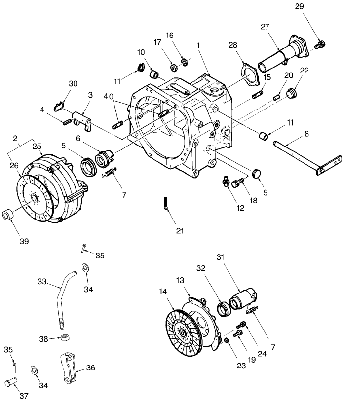 07A01 CLUTCH & CLUTCH CASE, W/9 X 3