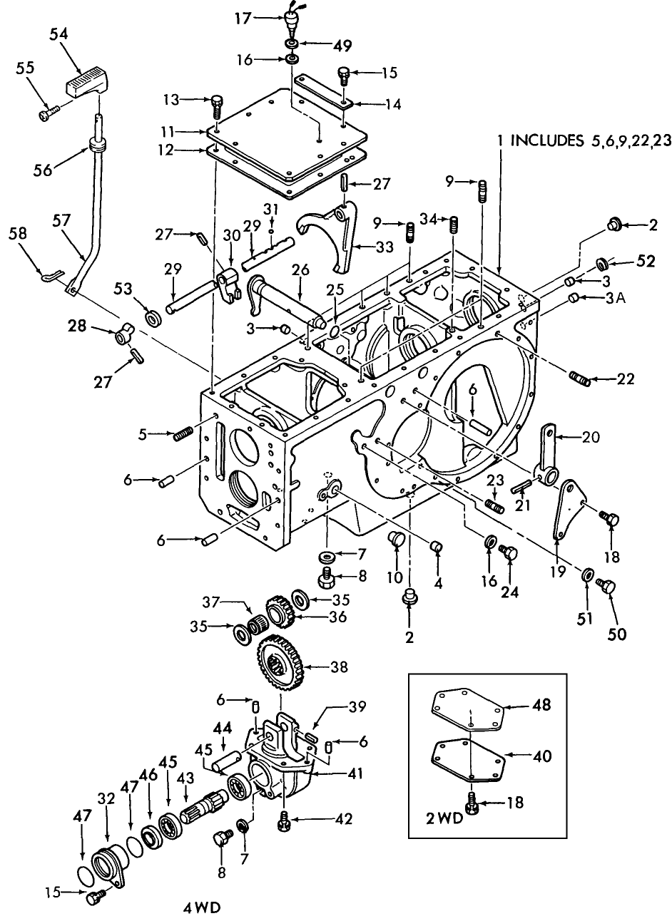 07E05 REAR TRANSMISSION CASE (2 & 4WD) & GEARS W/4WD