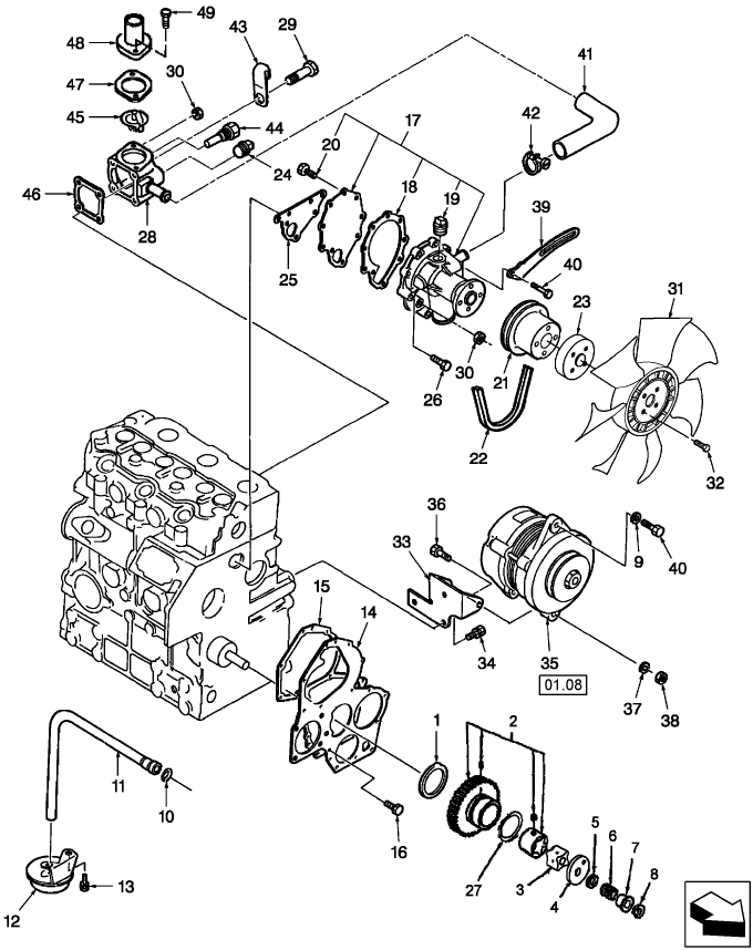 01.06 OIL PUMP, WATER PUMP, ALTERNATOR