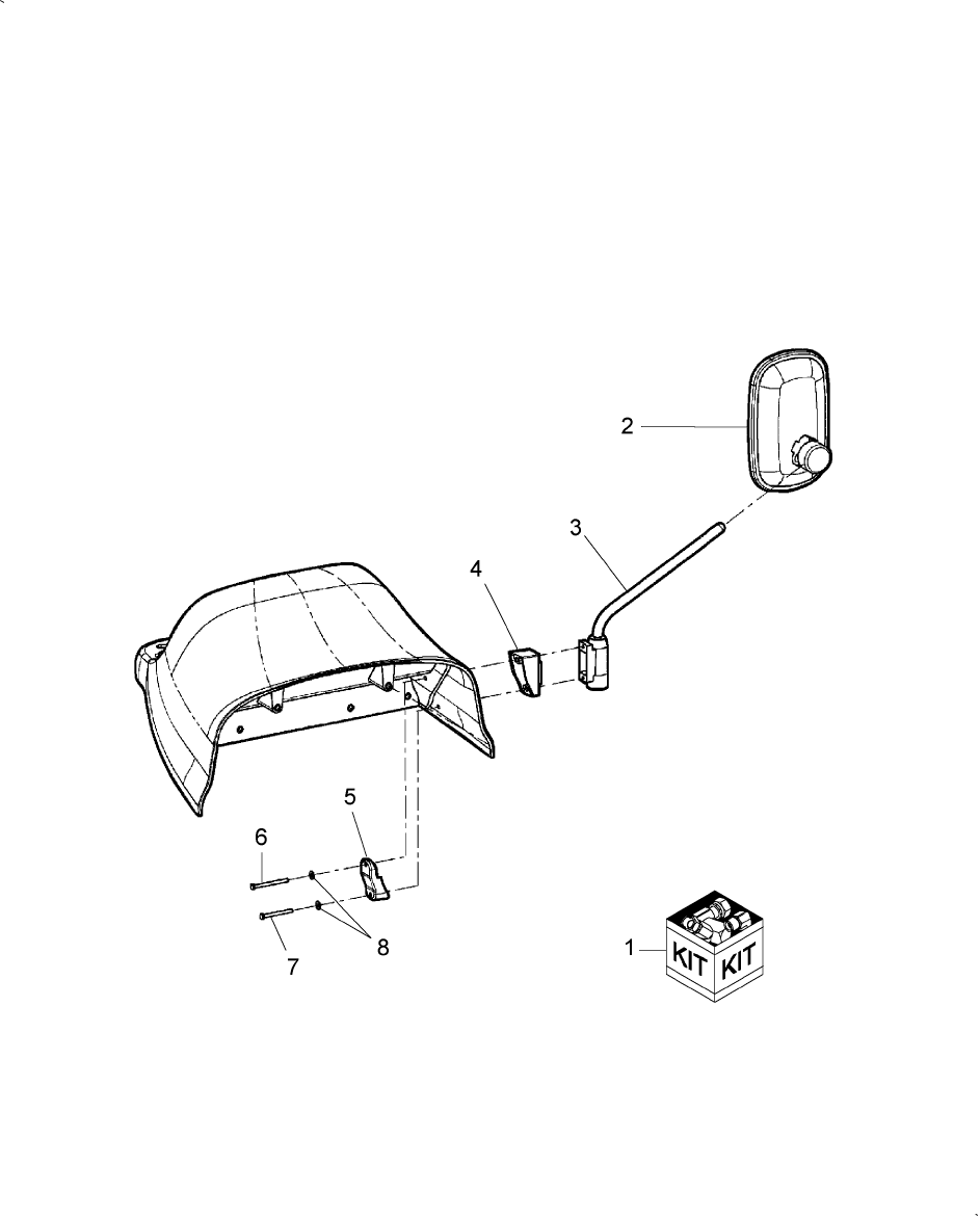 08.08.01 L.H. REAR VIEW MIRROR KIT - 718877006