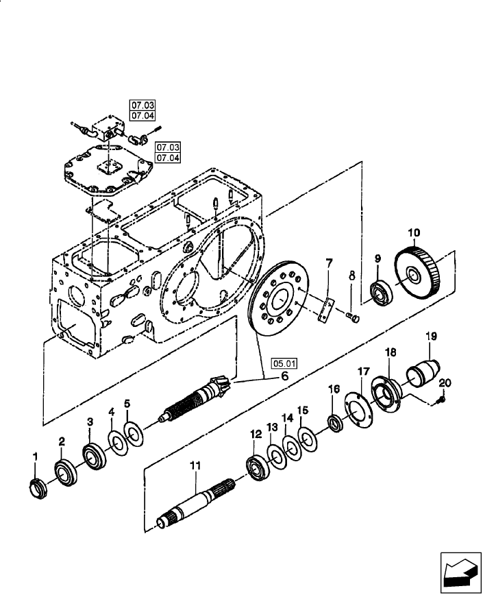 03.09 REAR TRANSMISSION PTO, LOWER SHAFT