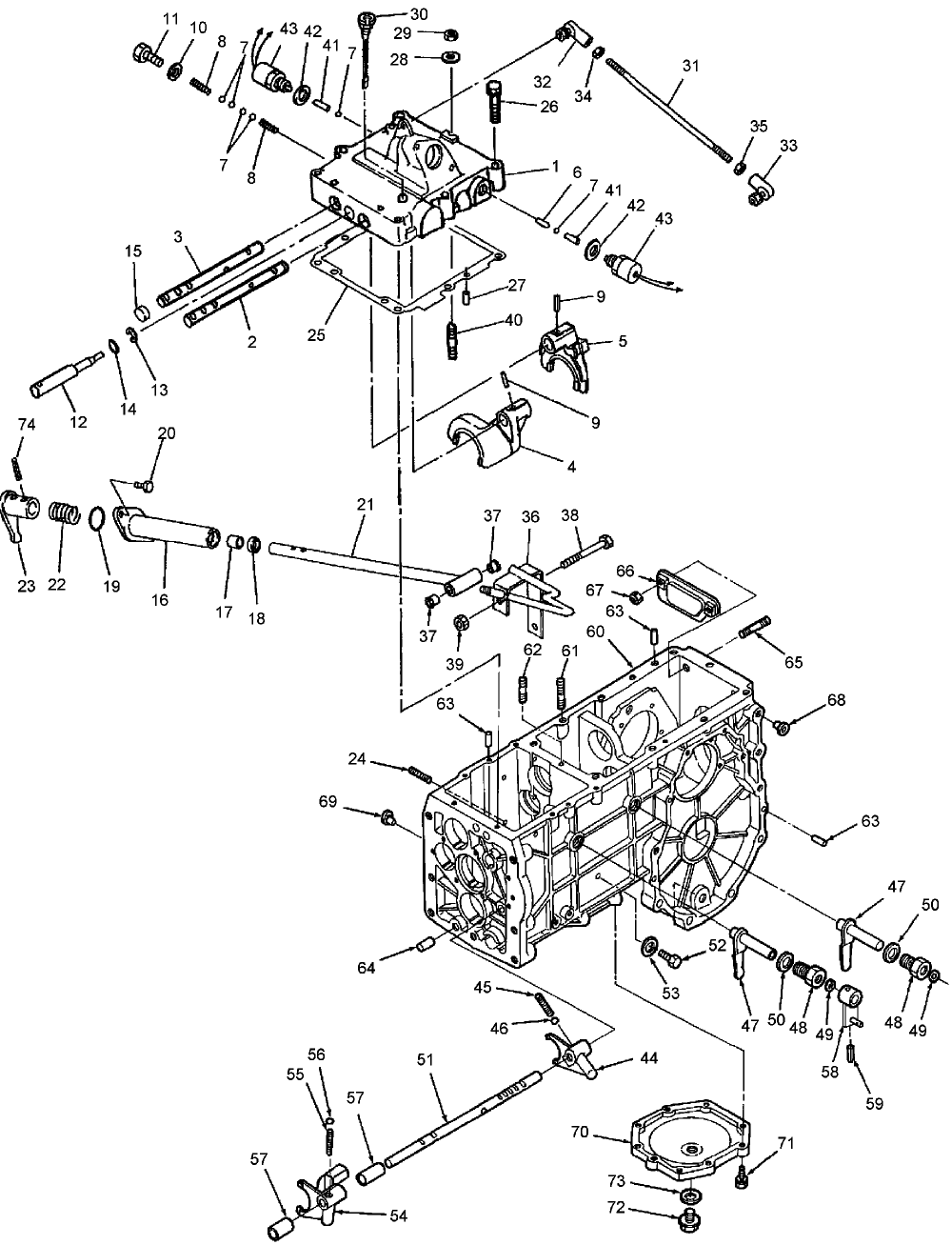 07E01 REAR TRANSMISSION CASE & SHIFTER