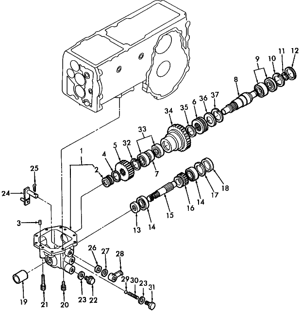 07H02 MID PTO GEARS - W/6 X 2 & W/9 X 3 TRANSMISSION