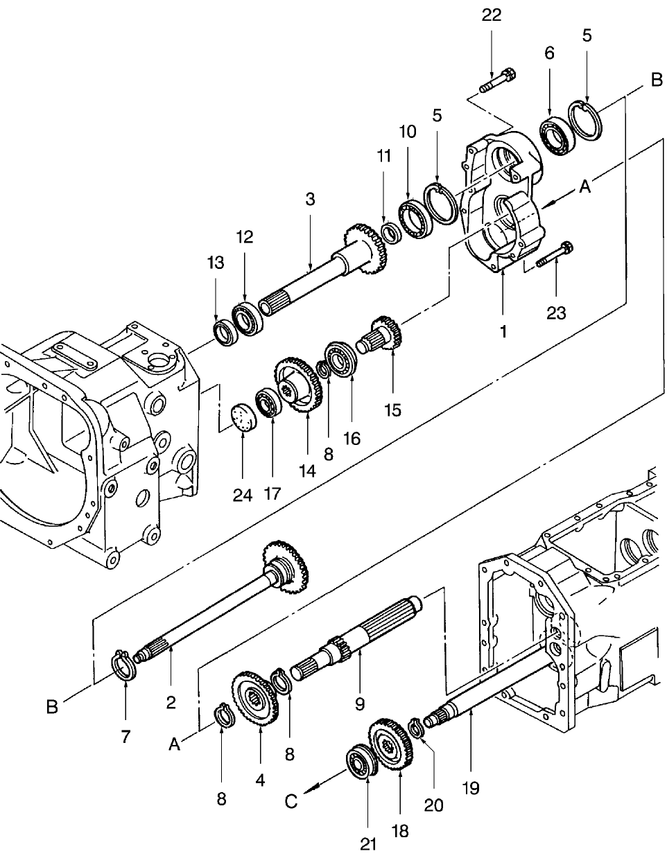 07C01 FRONT TRANSMISSION DUAL CLUTCH IN PUT SHAFT, W/9 X 3