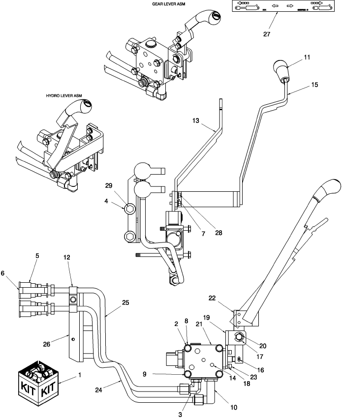 07.06 FIRST REAR REMOTE VALVE KIT, SELF-CENTERING - 710366036