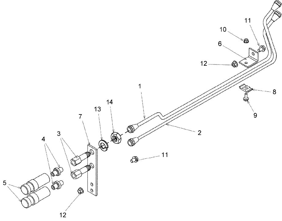 07.07 HYDRAULIC TUBING FOR FRONT MOUNTED COUPLERS - 718447006