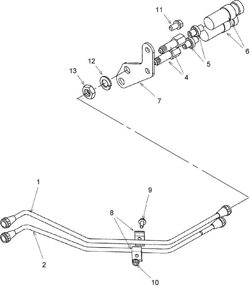 07.06 HYDRAULIC TUBING FOR REAR MOUNTED COUPLERS - 718446006