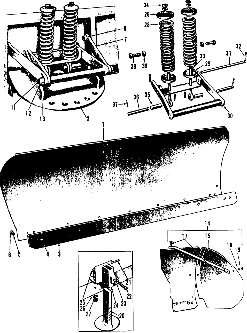 009 SNOW PLOW BLADE, SIDE PLATES & SKID SHOES, 19-3