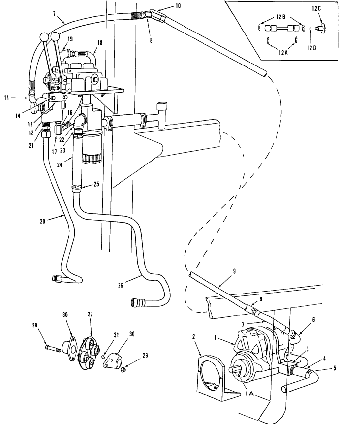 037 BACKHOE TO 2120 & 2140 TRACTORS W/703 LOADER, 10 & 13FT. - 19-308