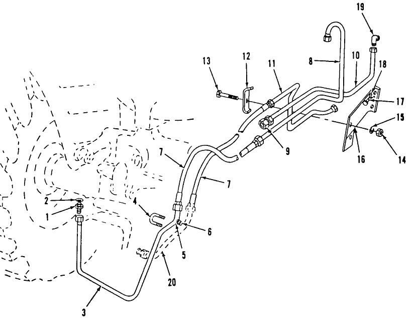 033 BACKHOE TO FORDSON SUPER MAJOR TRACTOR W/LOADER HYDRAULIC KIT 753-SERIES,755-SERIES - 19-401