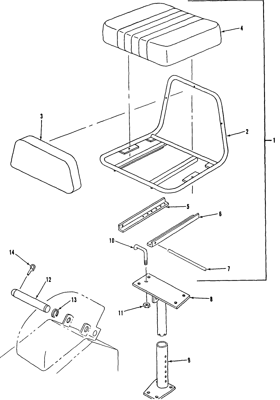 059 SEAT & BUCKET STORAGE TRUCK MOUNTED BACKHOE - 19-625