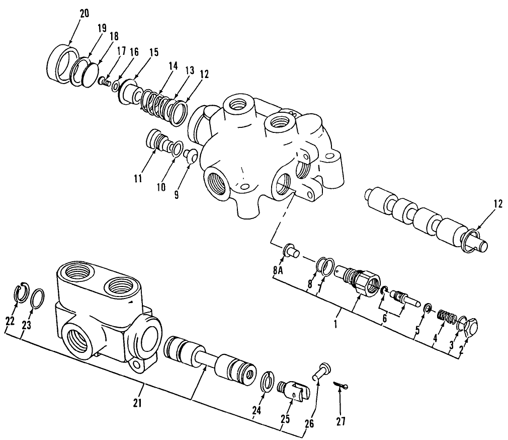 053 TILT CONTROL & SELECTOR VALVES TRUCK MOUNTED BACKHOE - 19-625