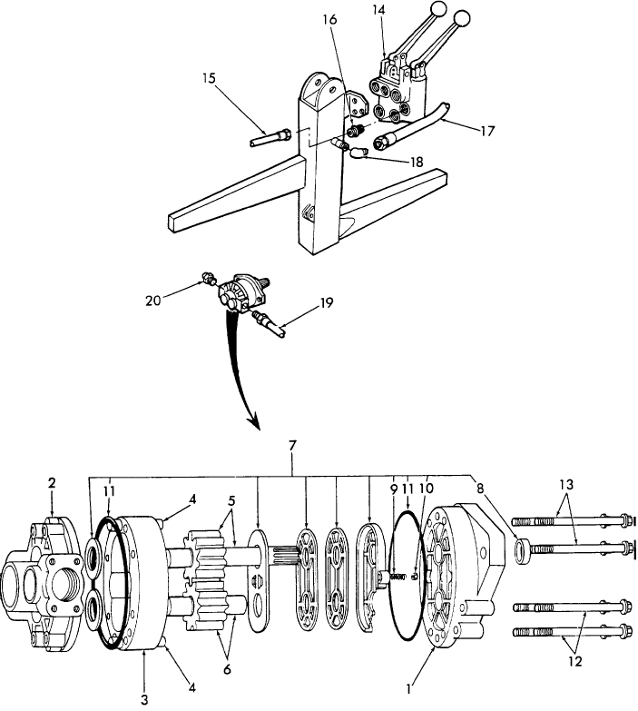 011 FRONT MOUNTED PUMP KIT, BACKHOE & 730 LOADER 19-533