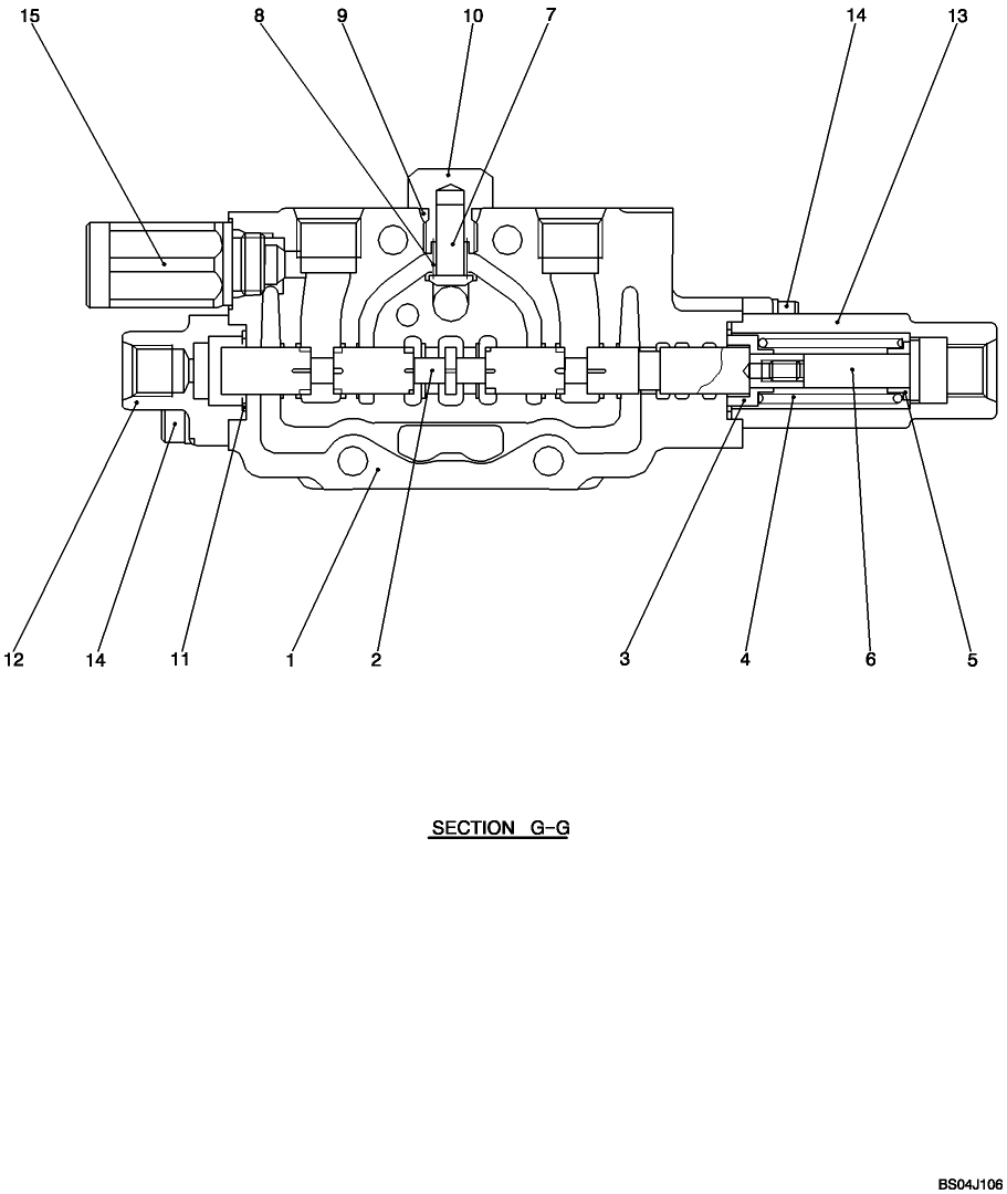 HC007-01(1) HYDRAULIC CONTROL VALVE - COMPONENTS - RELIEF VALVE (BOOM SWING)