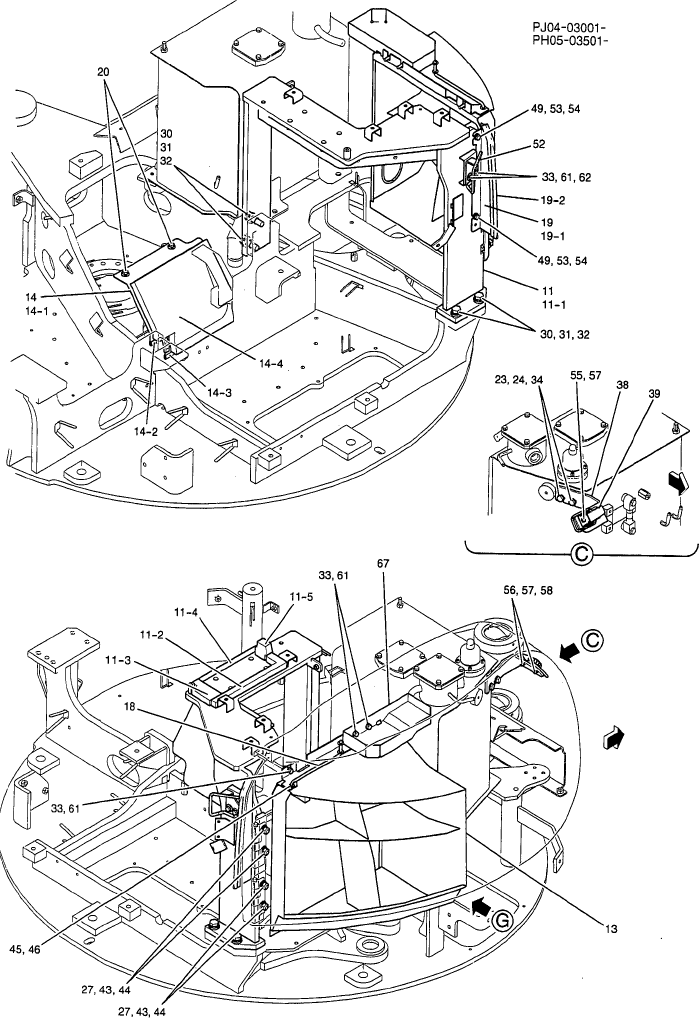 01-086 GUARD INSTAL (CAB) P/N PH21C01484F1