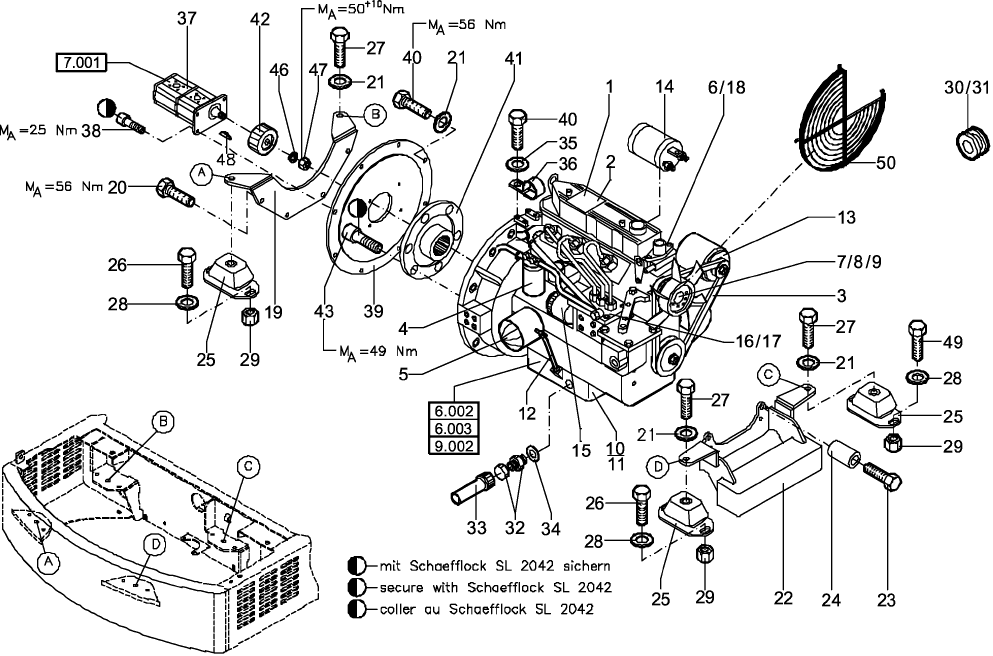 6.001(01) ENGINE ASSEMBLY - PUMP ASSEMBLY