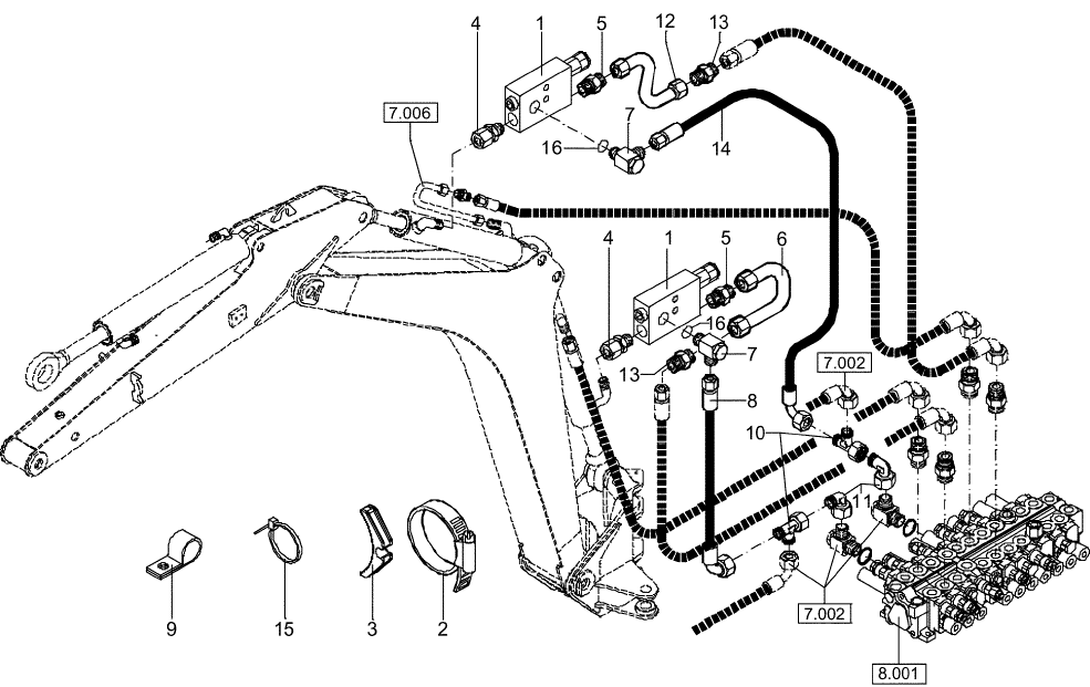 7.012(01) HYDRAULIC INSTALLATION - LOAD CONTROL VALVE WORKING EQUIPMENT