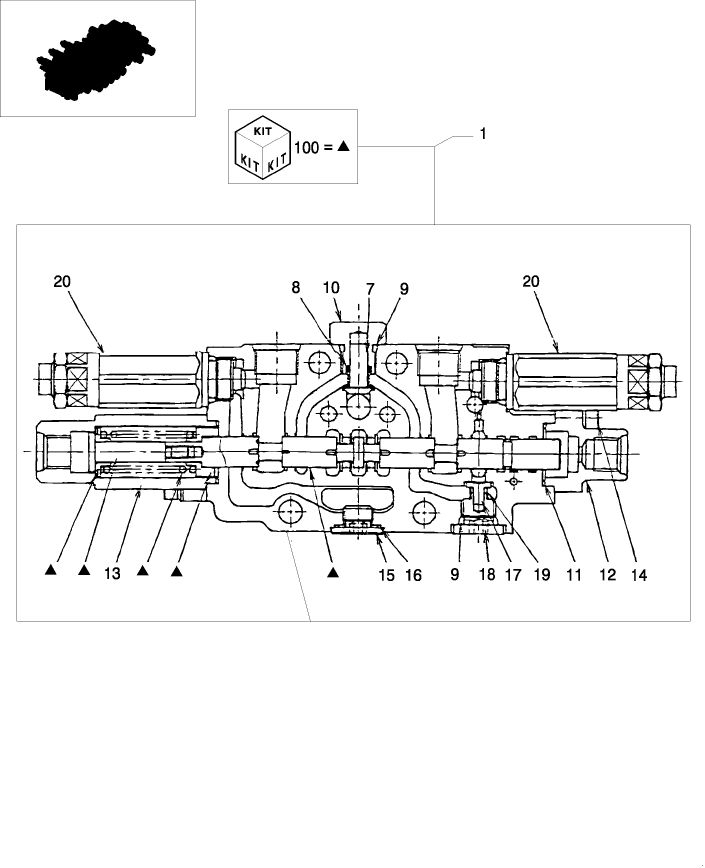 1.050(06) HYDRAULIC CONTROL VALVE - COMPONENTS