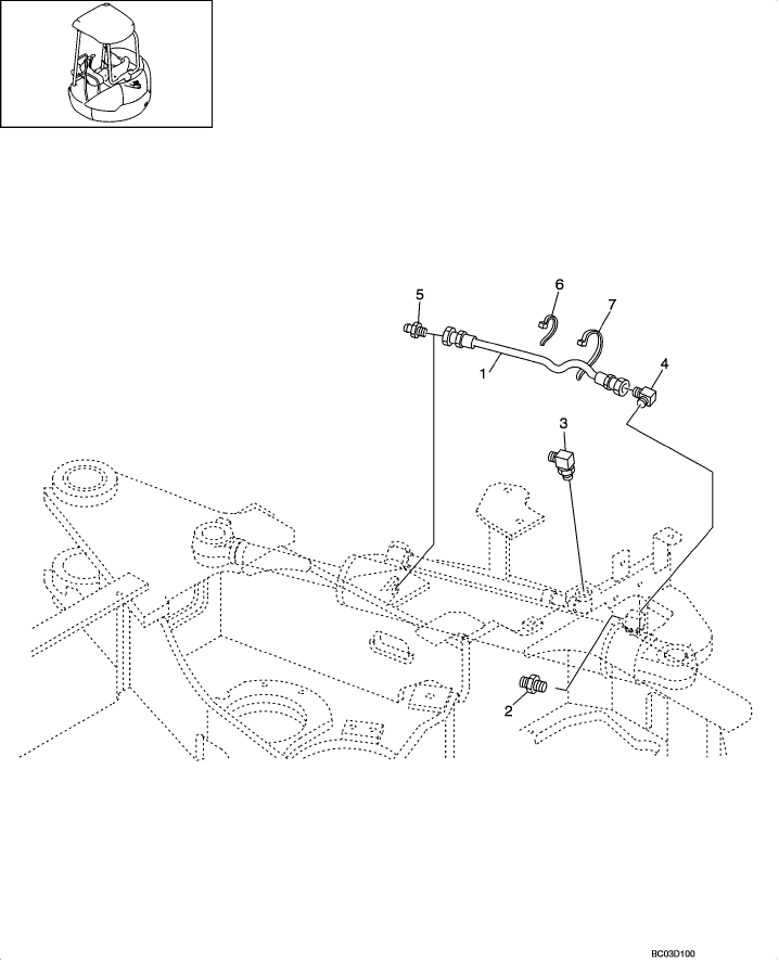 08-03(00) HYDRAULIC LINES - SWING CYLINDER