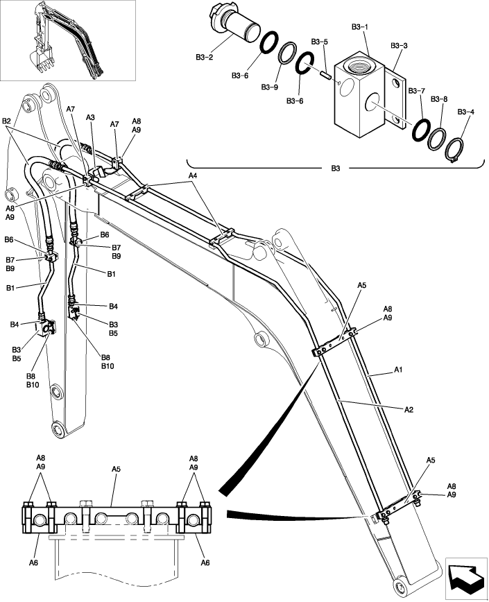 500-60(1-01) BOOM PIPING 2.79M (NIBBLER & BREAKER)