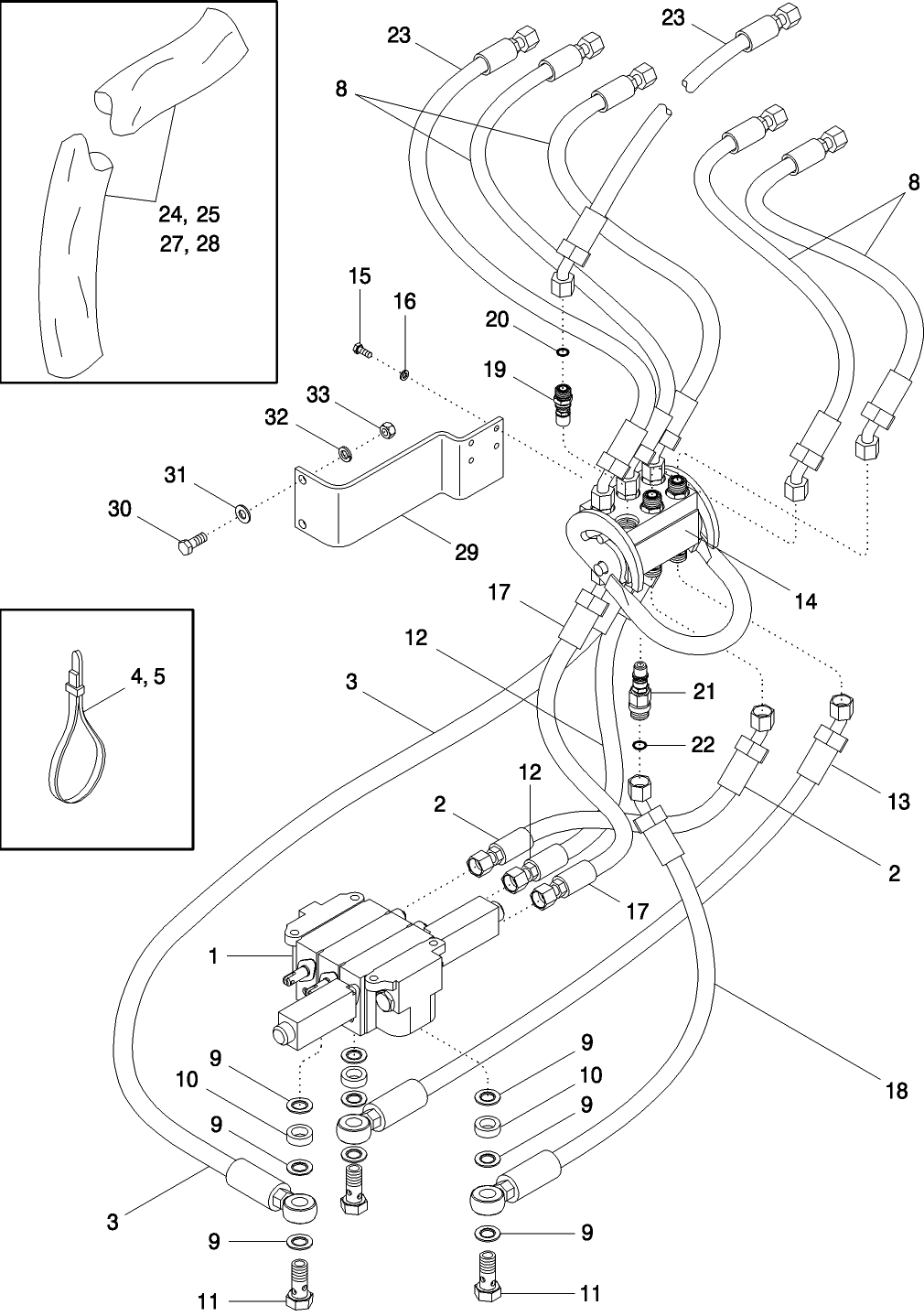 08 -06 HYDRAULICS - 3 FUNCTION WITH ONE LEVER QUICK CONNECT, TS100A TRACTOR W/4 CYLINDER ENGINE