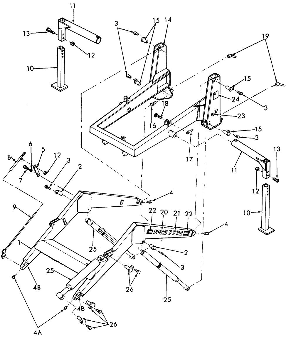 003 BOOM & SIDE MOUNT ASSEMBLY, 772QT, 777B, 777D