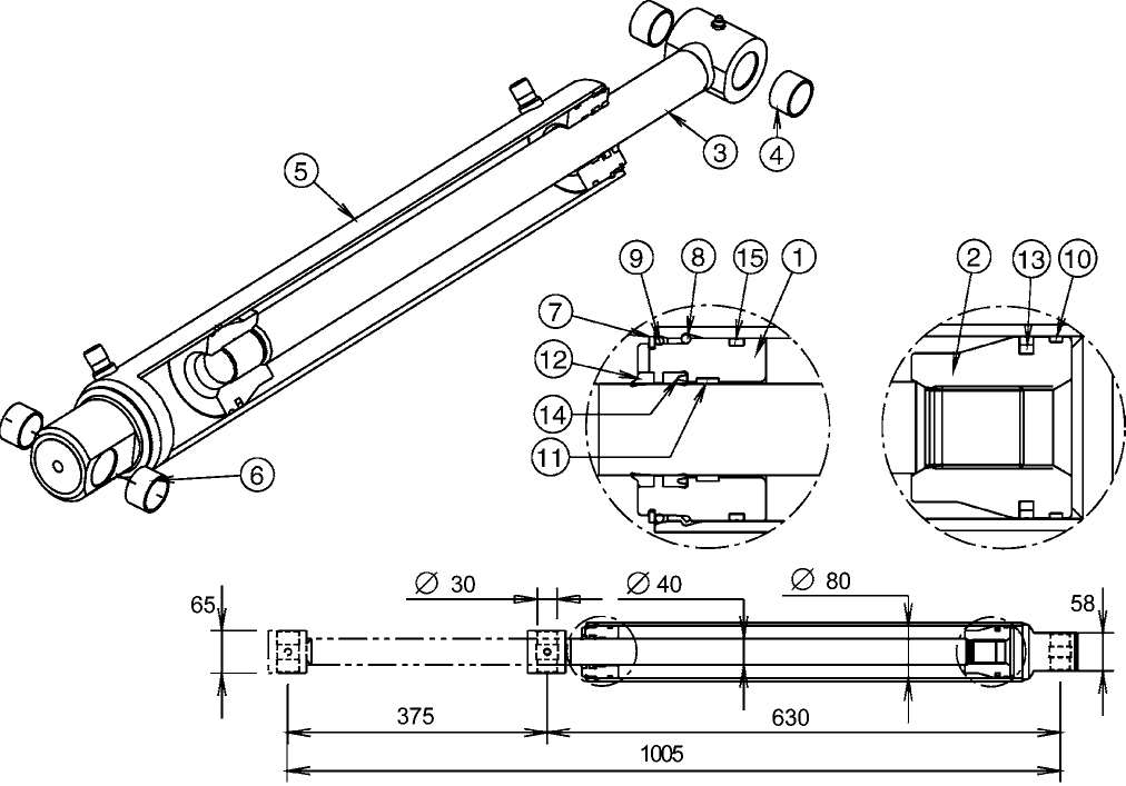 08-38 CYLINDER Ã˜ 80/40 MM - LDR12710810