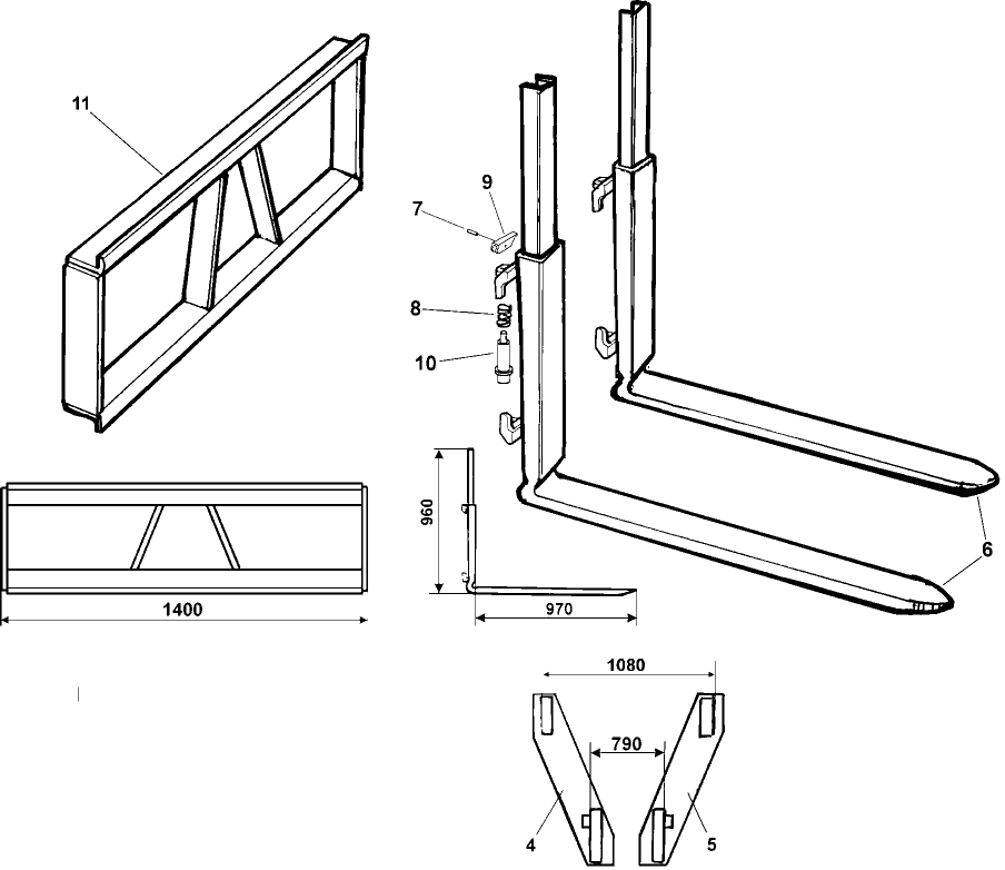 09-90 FORK LIFT ATTACHMENT 1600 KG - 717447006